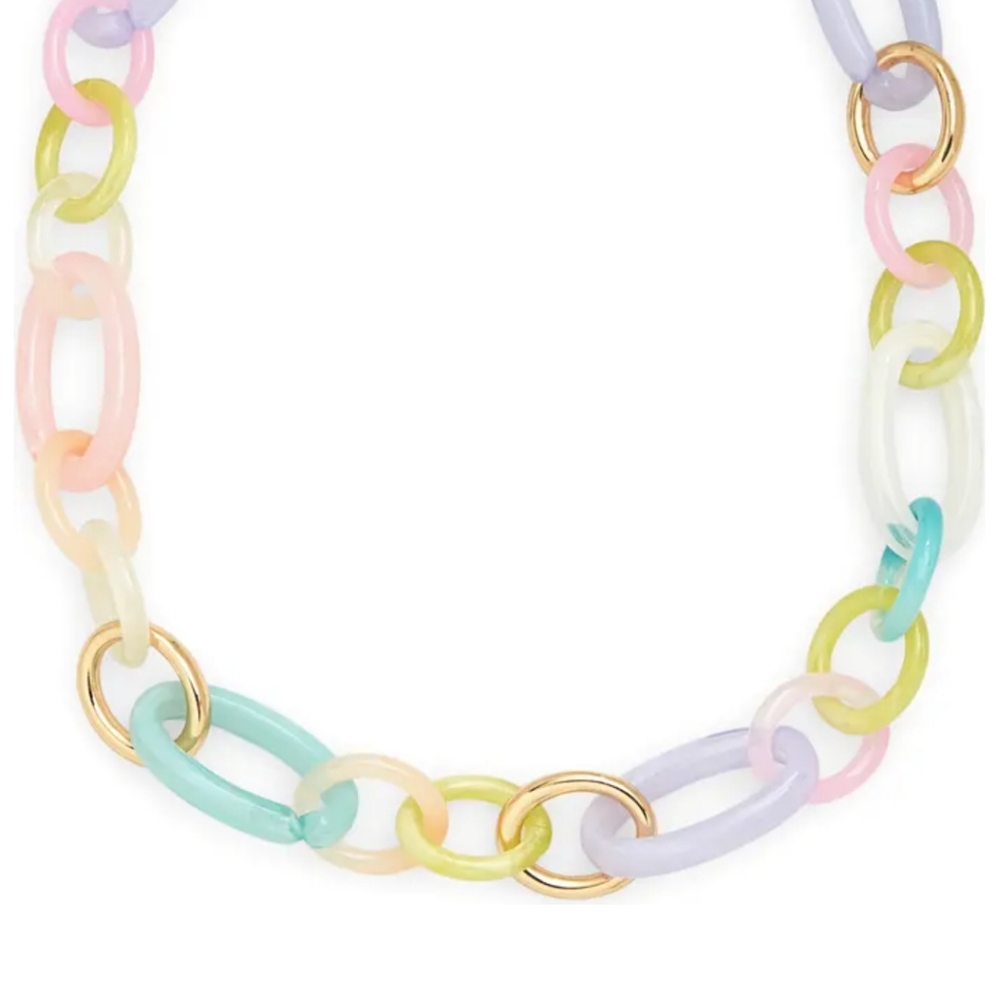 Nordstrom Open Edit pastel multi gold necklace